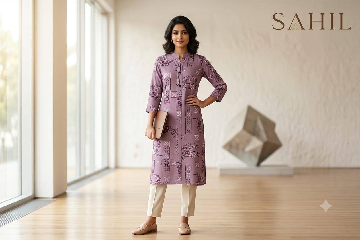 1045 Series By Fashid Wholesale Designer Ethnic Wear Collection Rayon print Kurtis At Wholesale Price